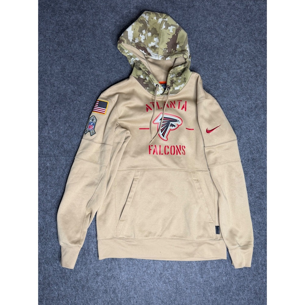 Nike Atlanta Falcons Salute to Service Hoodie Mens Small Tan Camo NFL Pullover